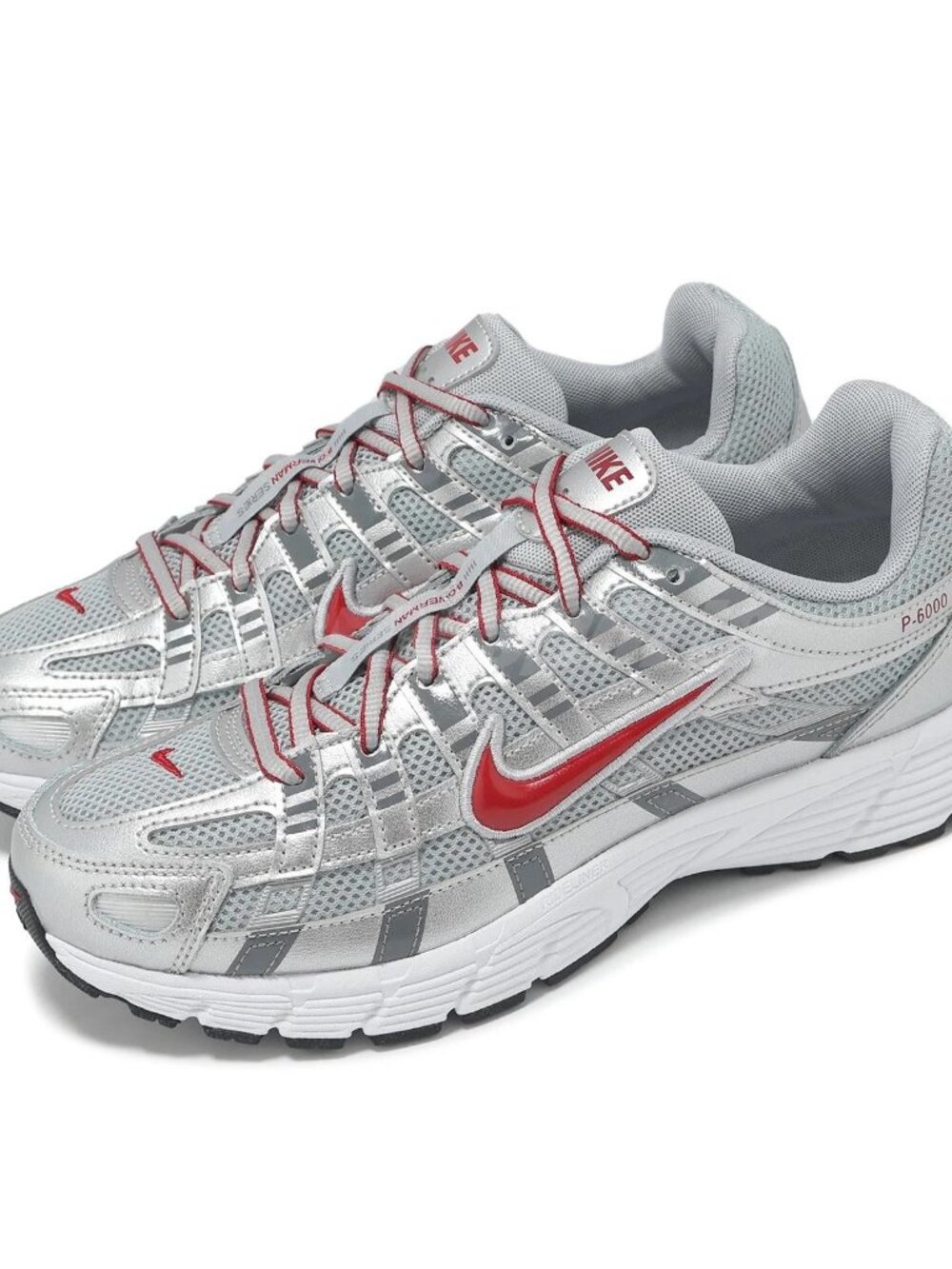 NEW Nike P-6000 in Metallic Silver/Gym Red-Flt Silver HV5064002 7 Youth Unisex